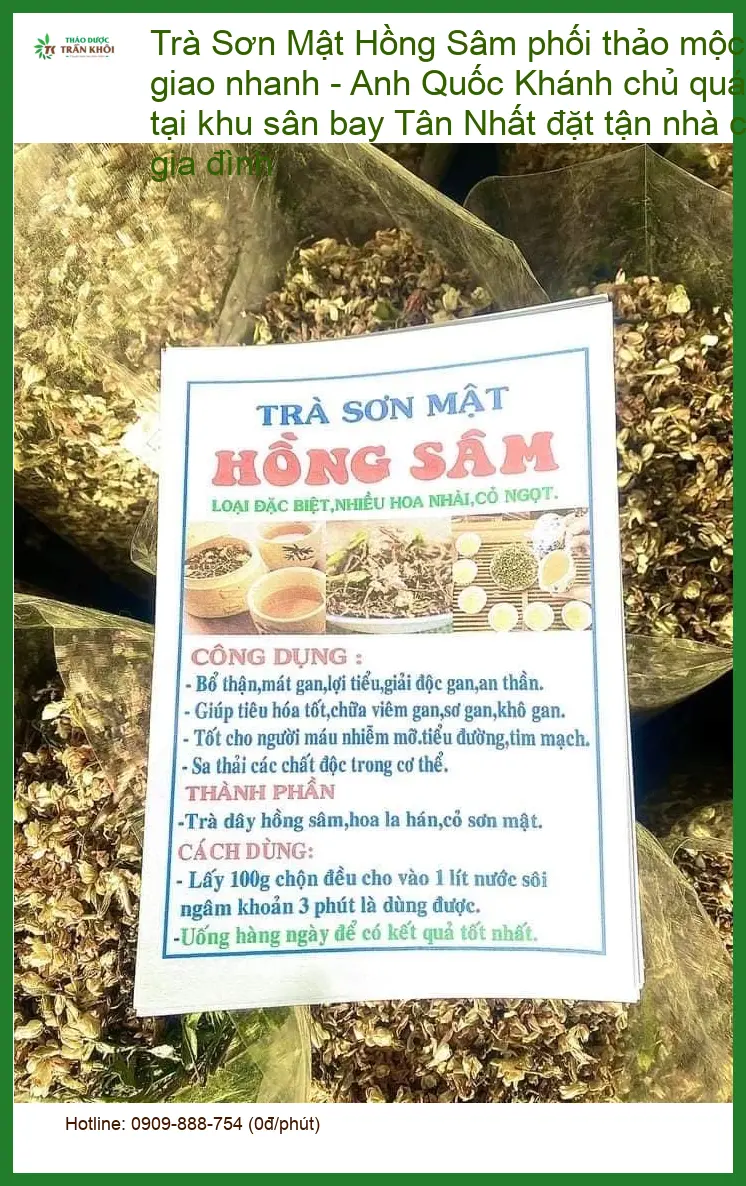 Trà Sơn Mật Hồng Sâm phối thảo mộc 500g - Địa chỉ bán giao nhanh TPHCM